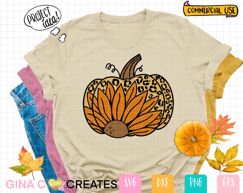 Leopard Sunflower pumpkin SVG