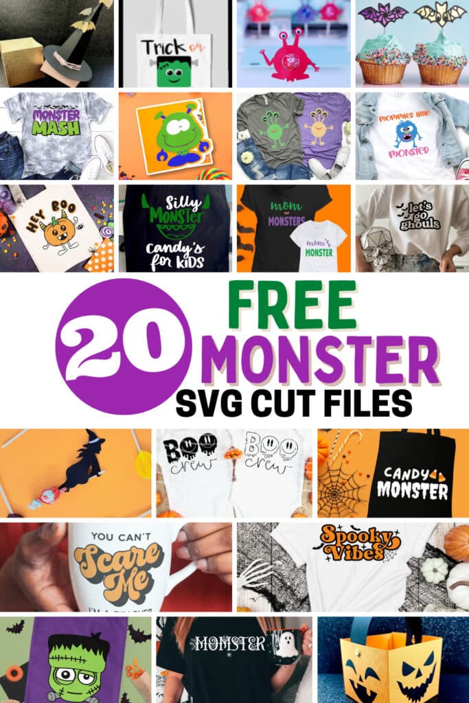 20 free monster svg cut files for Halloween