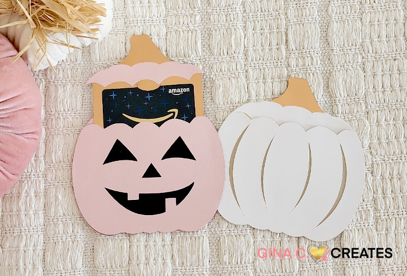 pumpkin gift card holder free svg