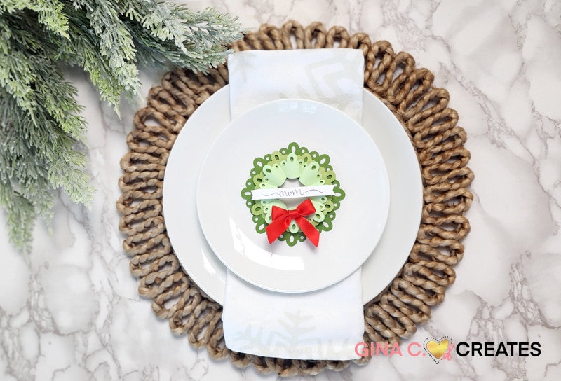 christmas place setting, paper wreath free svg