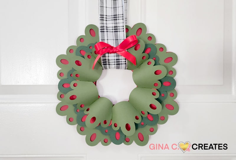 DIY paper Christmas wreath door hanger