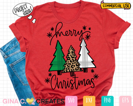 merry christmas trees svg cut file