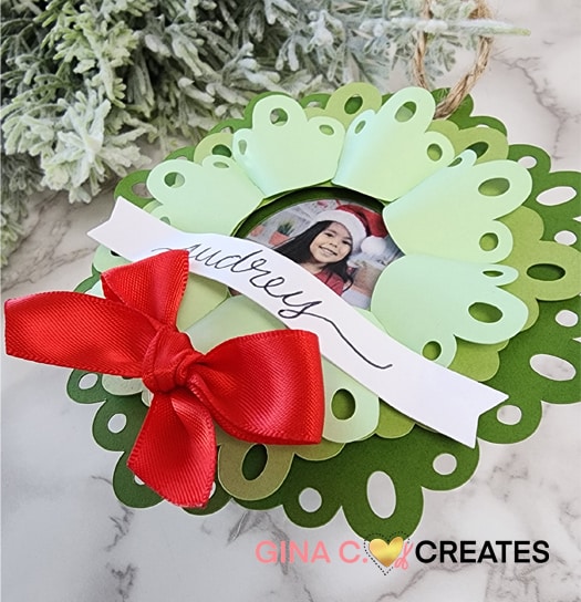kids paper wreath Christmas ornament