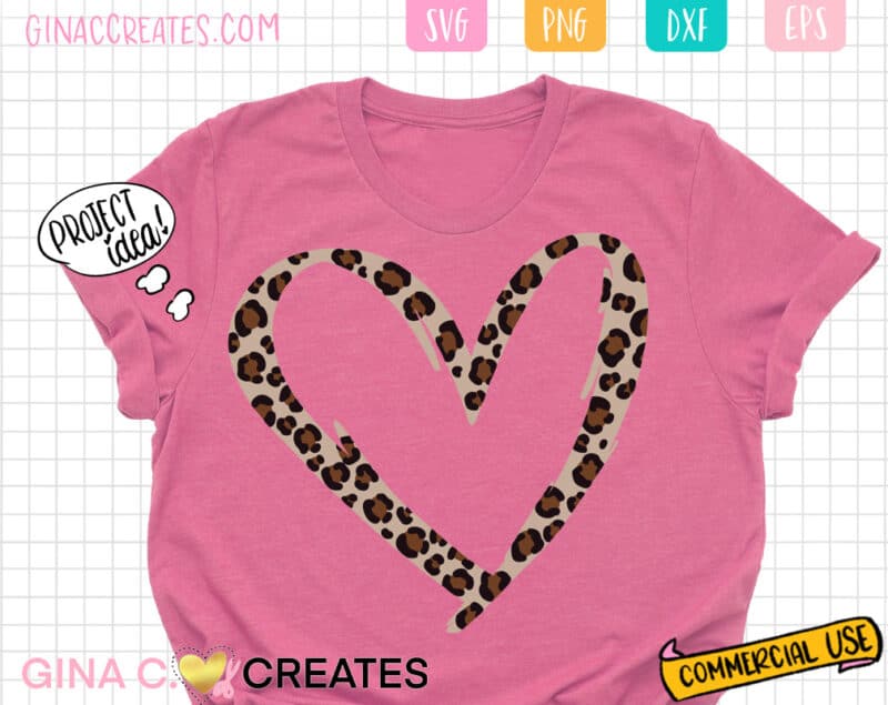 Leopard Heart SVG, Valentine's day svg