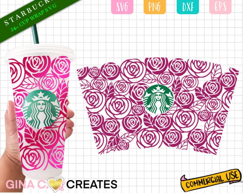 Starbucks rose flower svg wrap