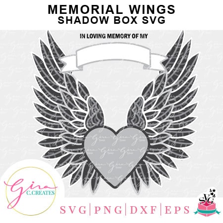 Memorial Angel wings shadow box keepsake
