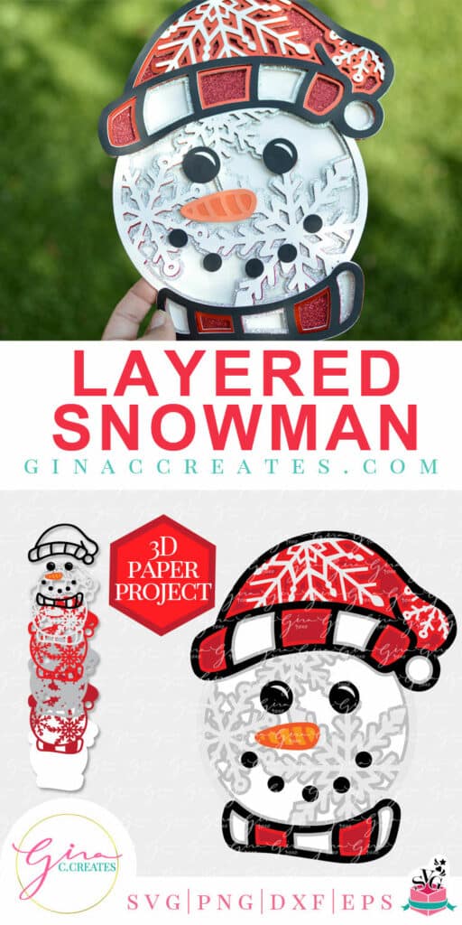 layered Christmas Snowman svg