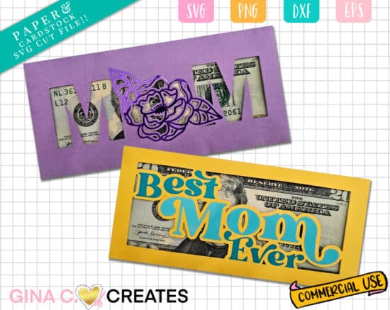mother's day money sleeve SVG bundle