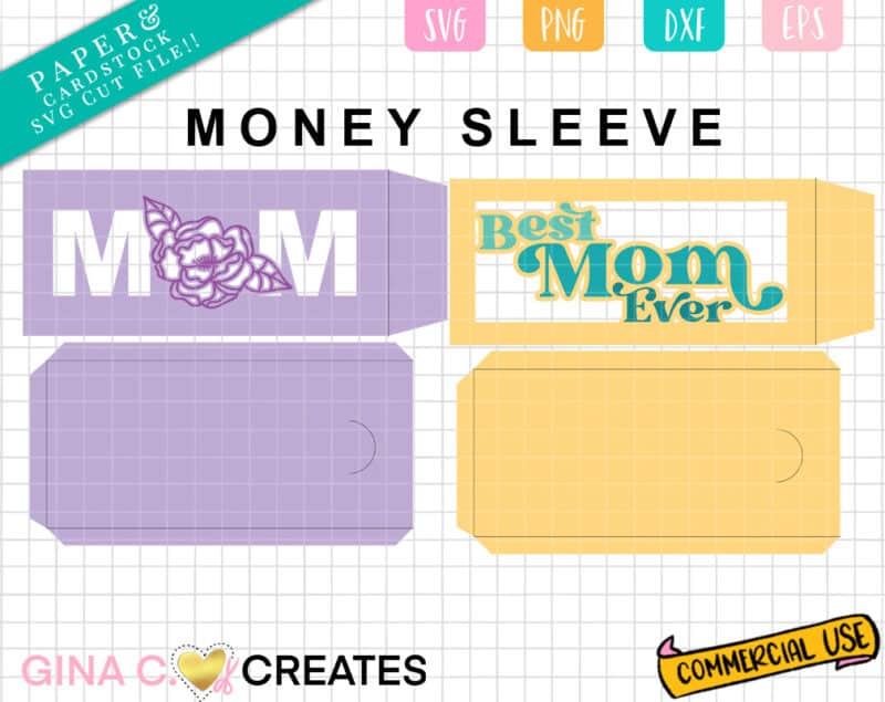 mother's day money sleeve SVG bundle