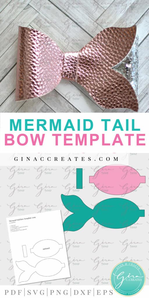 Mermaid Tail Bow SVG Template