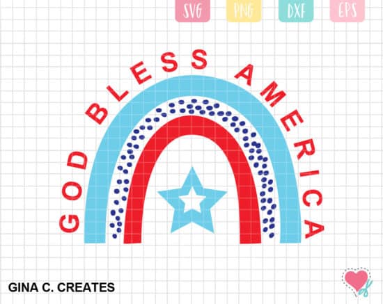 4th of July svg, God Bless America SVG Cut File