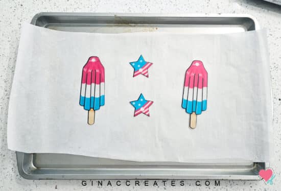 shrink sheet earrings, 4th of July craft DIY