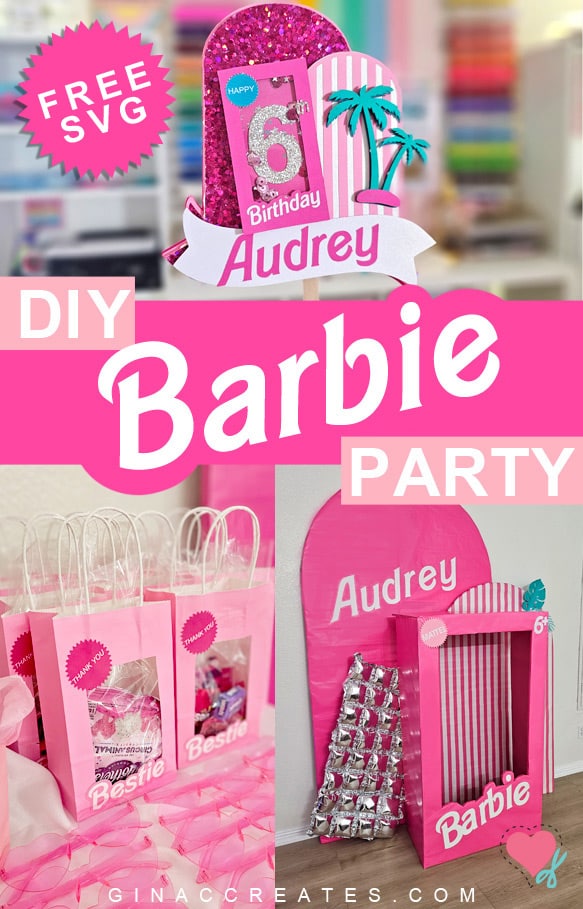 Free Barbie SVG Cut File, Barbie cake topper, DIY Barbie Party
