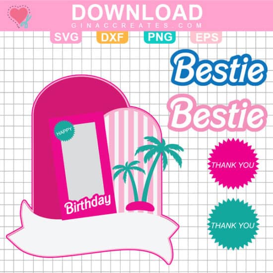 Free Barbie SVG, Barbie Cake Topper SVG, Bestie SVG