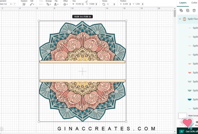 layered mandala svg for Cricut, Flower paper mandala, Split mandala SVG