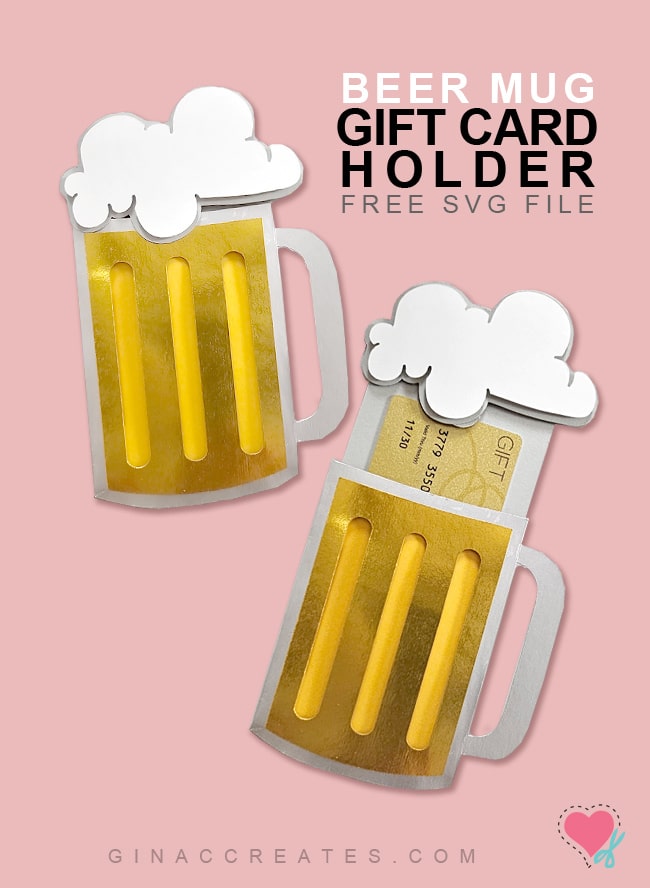 Gift Card Holder Template Free SVG File Beer Mug