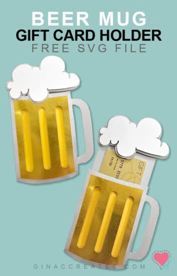 beer mug gift card holder template free svg
