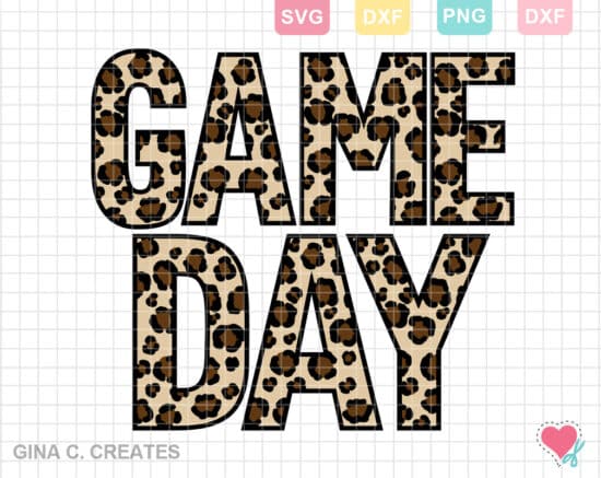 Game Day SVG, leopard print letters SVG