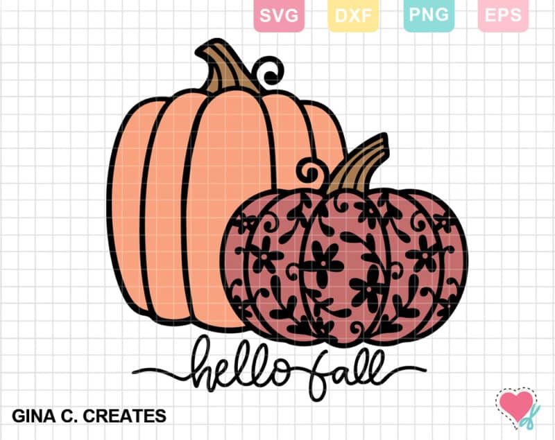Hello Fall Pumpkins SVG Cut File