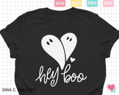 Hey Boo heart ghost SVG