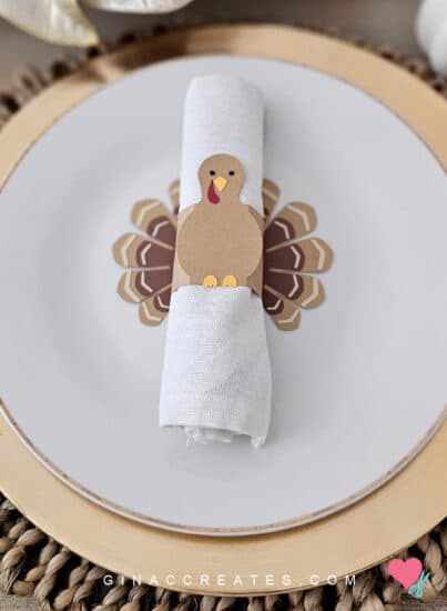 paper Turkey napkin ring craft, Cricut napkin ring for Thanksgiving