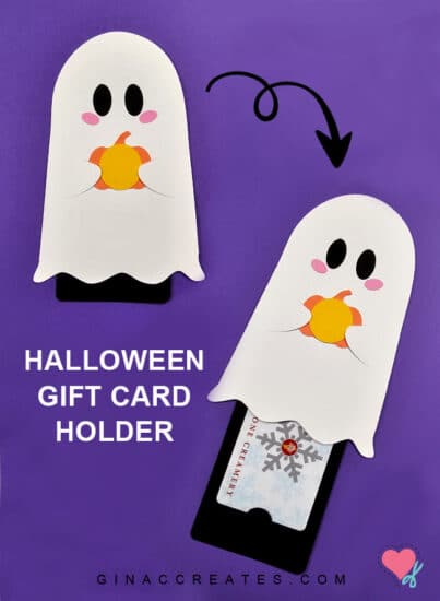 Cute Ghost Gift Card Holder SVG Cut File