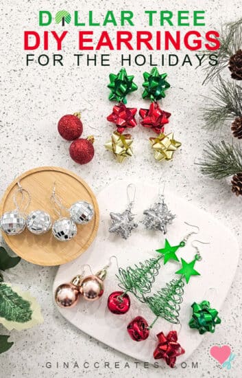 Dollar Tree Christmas Earrings hack