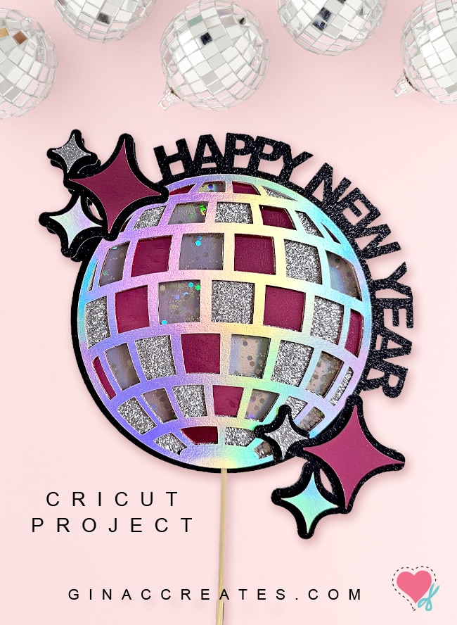 Happy New Year SVG, Layered Disco Ball SVG