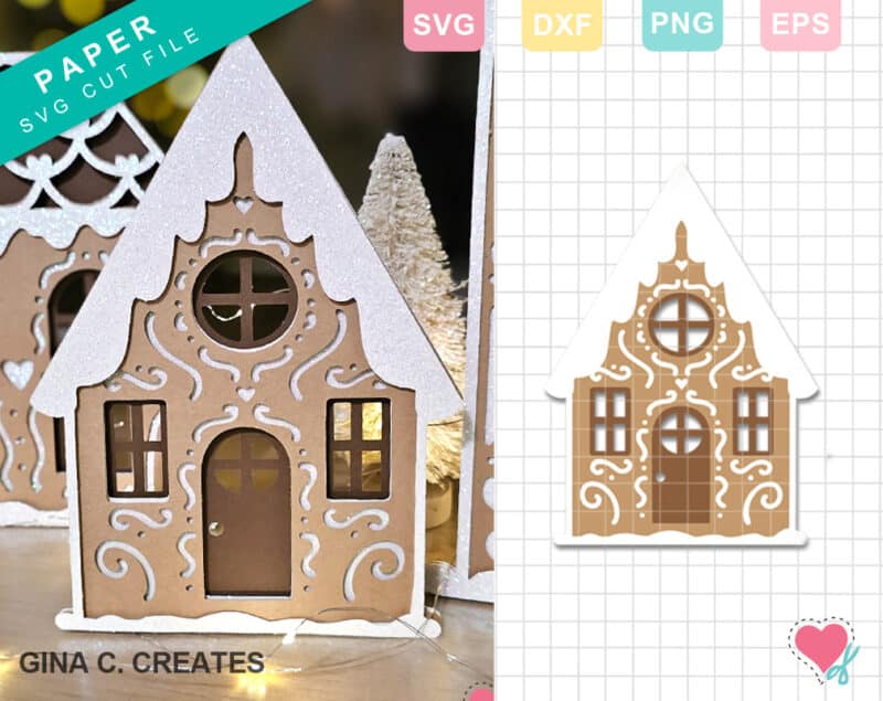 Paper Gingerbread House SVG