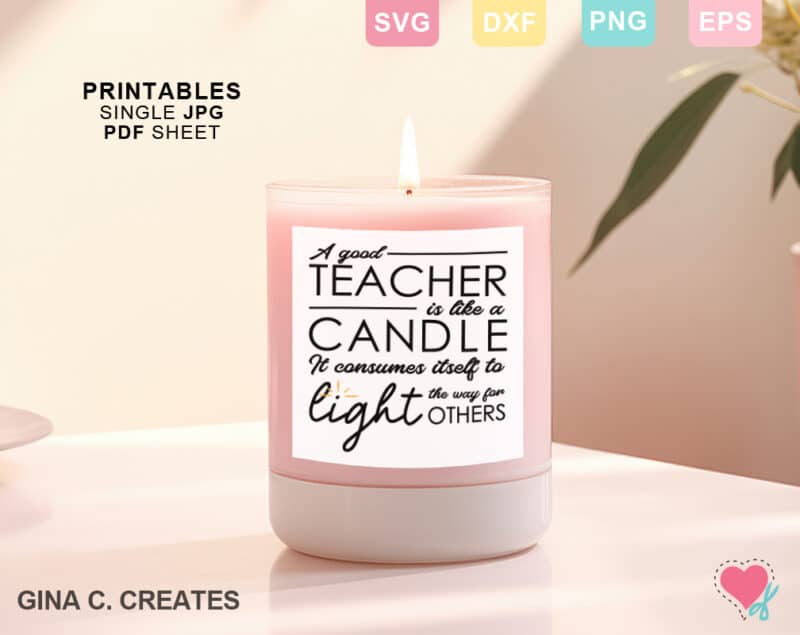 teacher candle printable, teacher svg