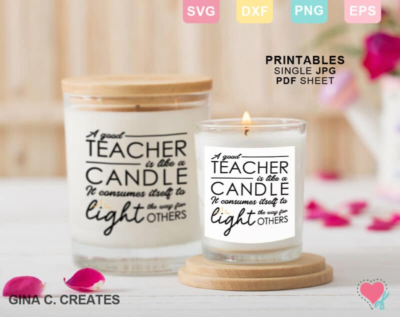 teacher candle printable, teacher svg