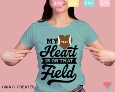 my heart is on that field svg cut file, football svg