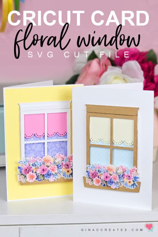 Cricut Card Floral Window SVG cut file for Mother's Day