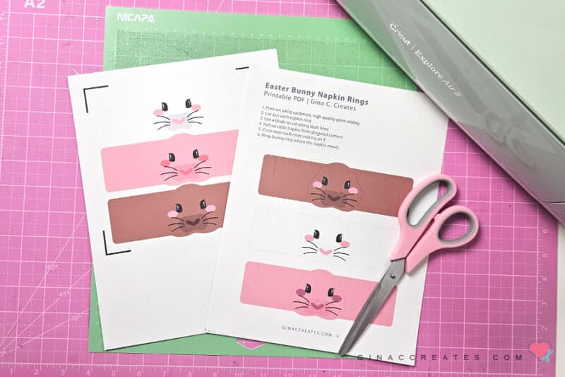 Easter Bunny Napkin Ring Free Template