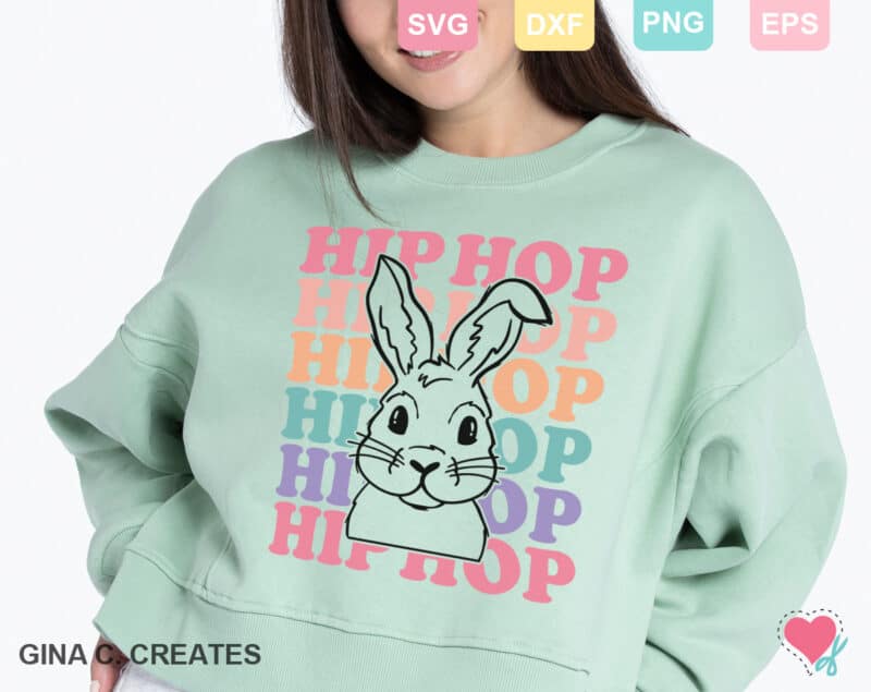 Cute Easter Bunny SVG, hip hop bunny svg