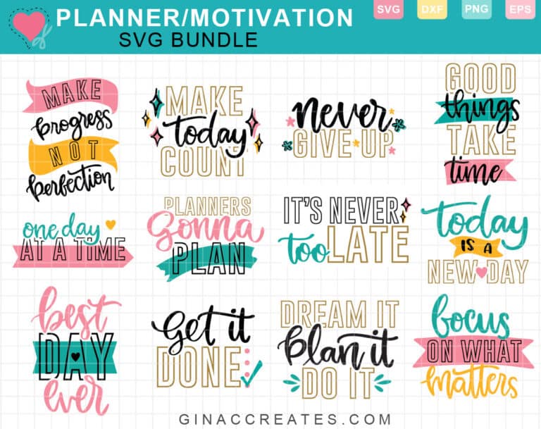 Motivation Planner SVG Bundle