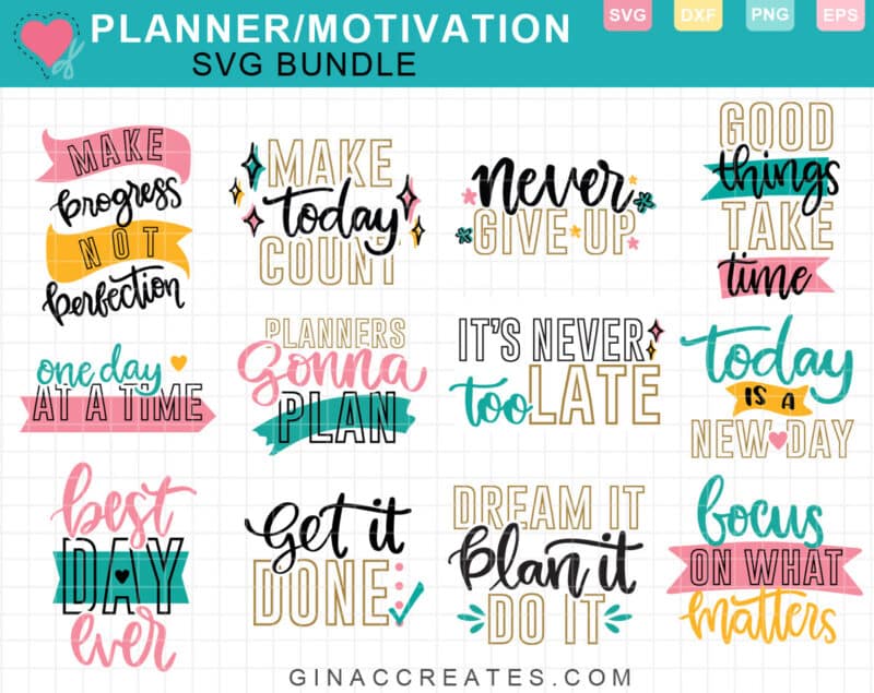 planner motivational svg bundle