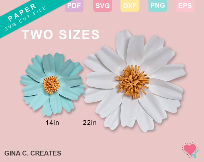 Paper Flower Template, Daisy SVG and PDF