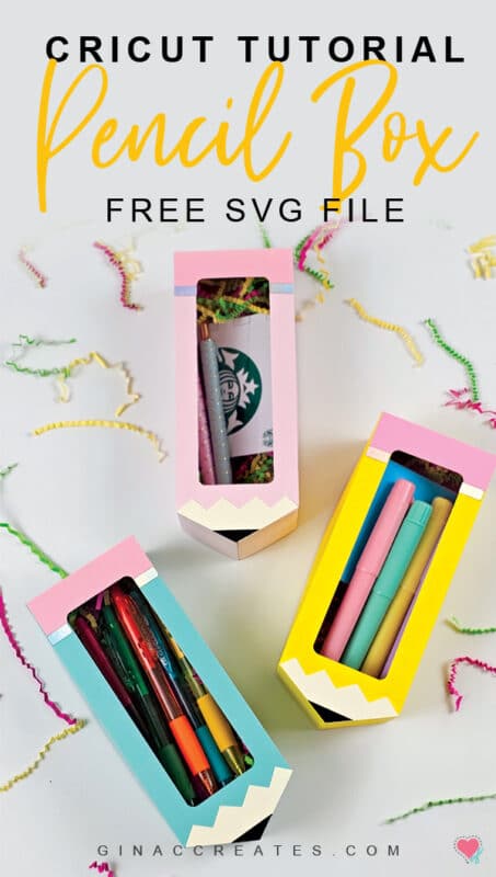 Pencil Box Cricut Tutorial Free SVG