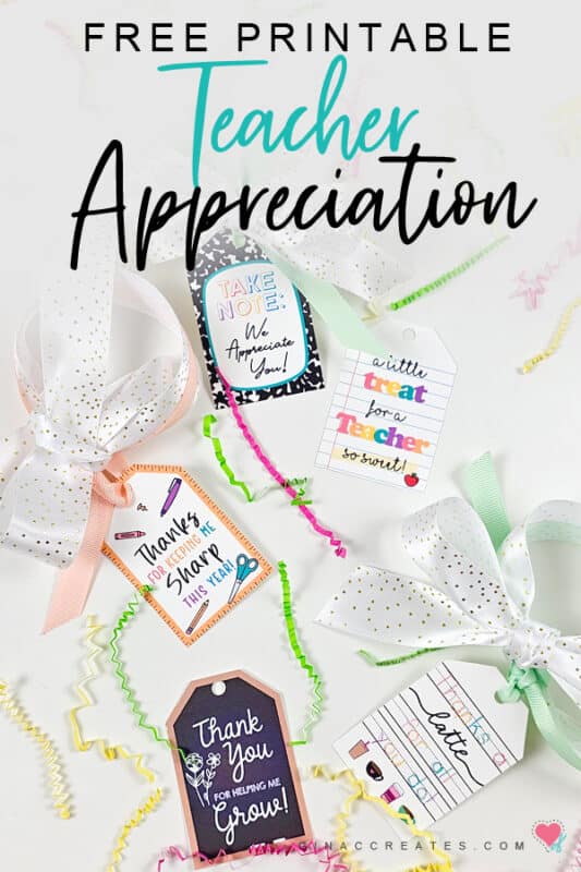 Teacher Appreciation Gift Tags free download