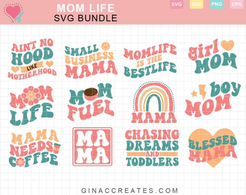 Retro Mom Life SVG Bundle