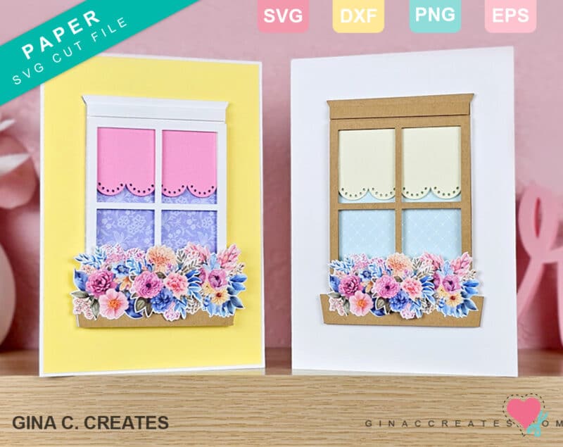 Spring Cricut Craft: Window with Flowers Card SVG File