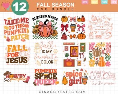 Retro Fall SVG Bundle for Cricut Projects – 12 Cozy Autumn Designs