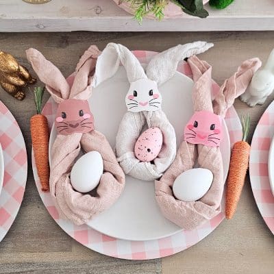 Easter bunny napkin ring DIY free template