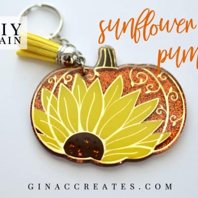 sunflower pumpkin key chain fall cricut crafts
