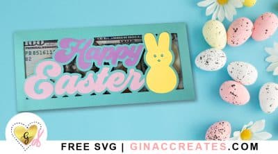 Happy Easter Free SVG, Money Sleeve SVG, Cricut money card svg