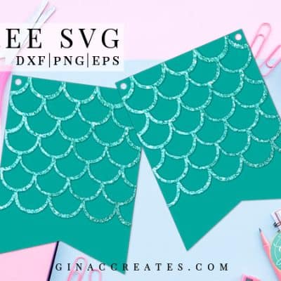 free svg mermaid party banner