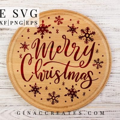 free svg Merry Christmas with snowflakes